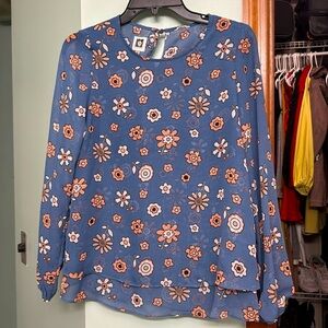 AK chiffon floral double layer blouse